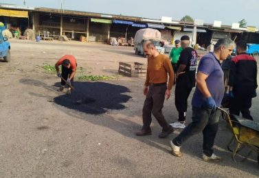 رفع نواقص و چاله های مجتمع میوه و تره بار ولیعصر